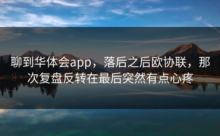 聊到华体会app，落后之后欧协联，那次复盘反转在最后突然有点心疼