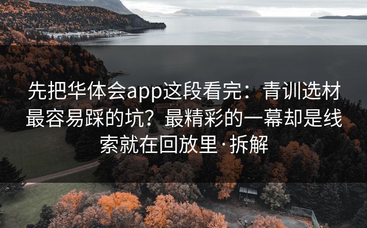 先把华体会app这段看完：青训选材最容易踩的坑？最精彩的一幕却是线索就在回放里·拆解